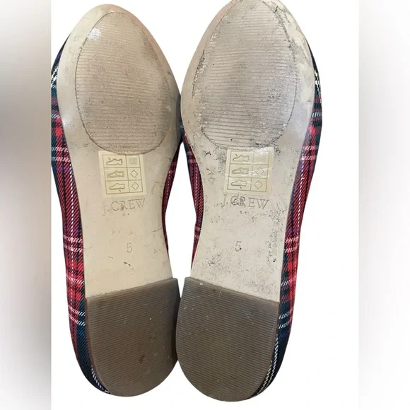 J. Crew Stewart Tartan Loafers Plaid Smoking Slippers Black Red Gold - Picture 2 of 3